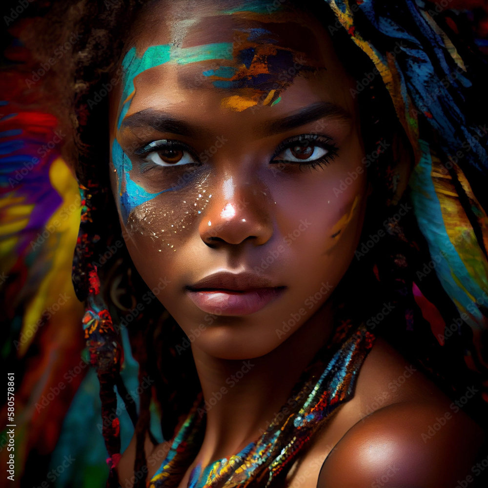 Woman artistic paint - AI generated image - Unrelated to real people Woman artistic paint - AI generated image - Unrelated to real people