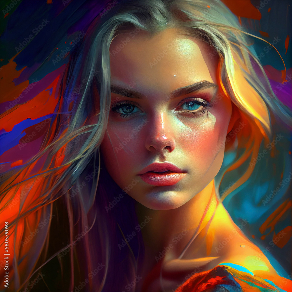 Woman artistic paint - AI generated image - Unrelated to real people Woman artistic paint - AI generated image - Unrelated to real people