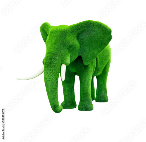 Elephant sculpture made of bush or  artificial grass, Shaped topiaries, Landscape gardening