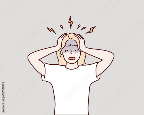Shocked woman. Hand drawn style vector design illustrations.