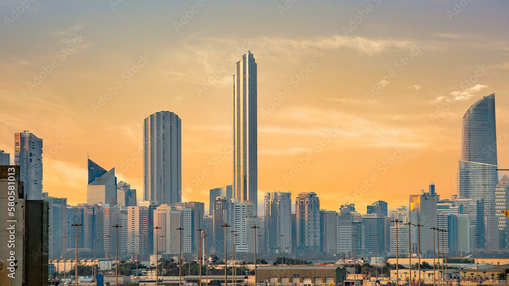 Obraz premium Skyscrapers in Abu Dhabi, United Arab Emirates.