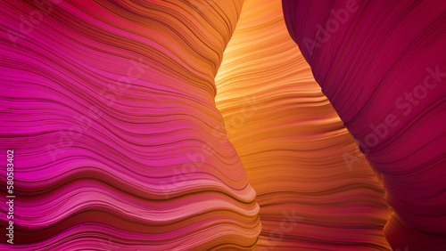Pink and Yellow Abstract 3D Background.