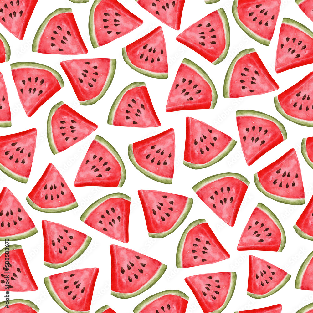 Watercolor seamless pattern with watermelons Watercolor seamless pattern with watermelons
