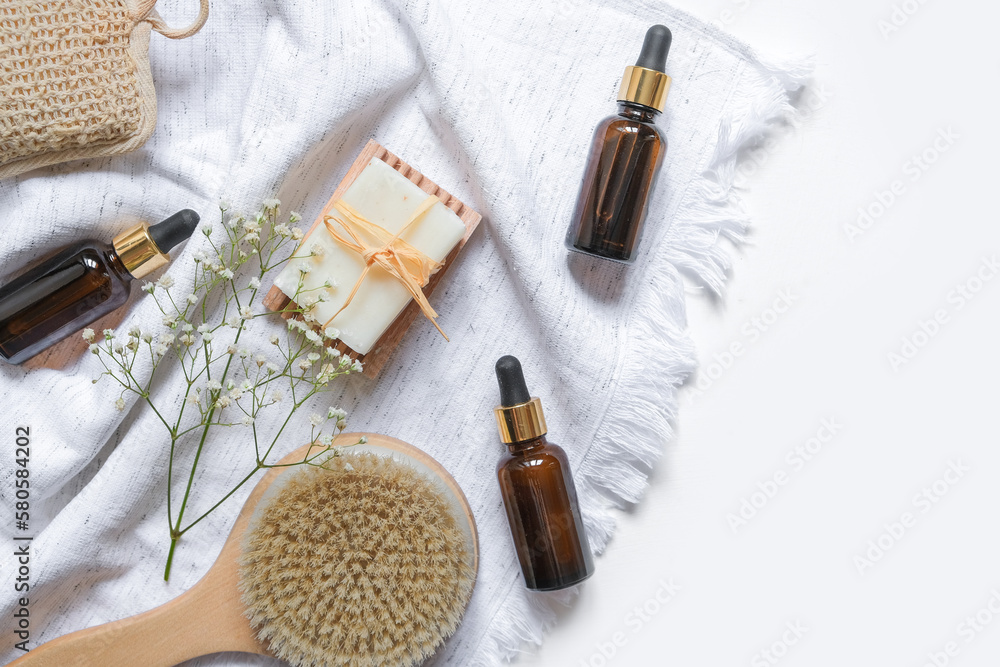 Banner Natural medicine, organic cosmetics, cosmetic product research, organic skin care products. Top view, flat lay. Skin care concept. Dermatology. Banner Natural medicine, organic cosmetics, cosmetic product research, organic skin care products. Top view, flat lay. Skin care concept. Dermatology.