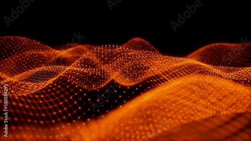 Abstract Medical Technology background. Orange, Innovation Medicine concept. 3D Render.