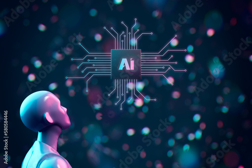 Artificial intelligence concept with android