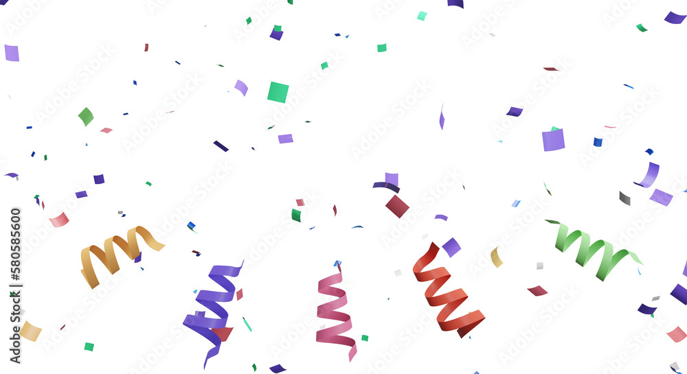 Obraz premium 3d rendering of colorful confetti flying.