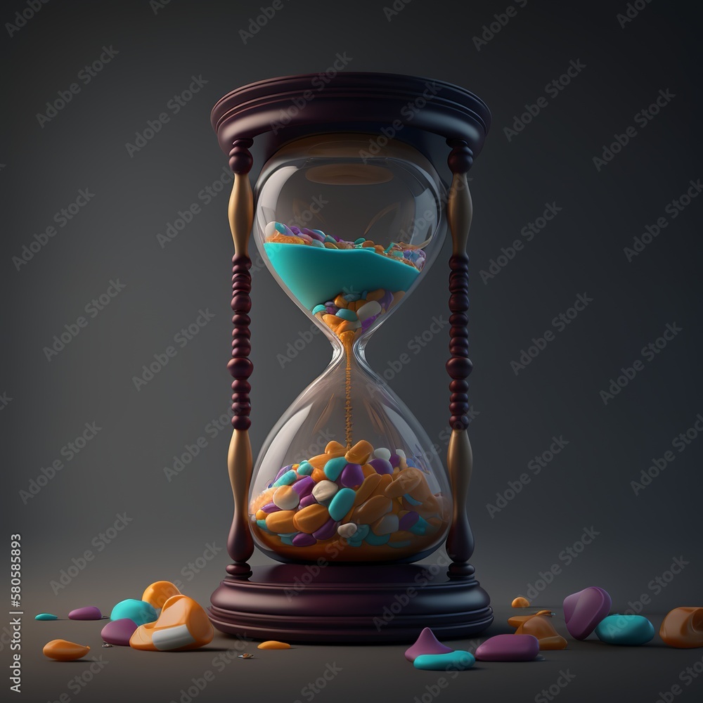 hourglass candy concept unrealistic counts down flows French