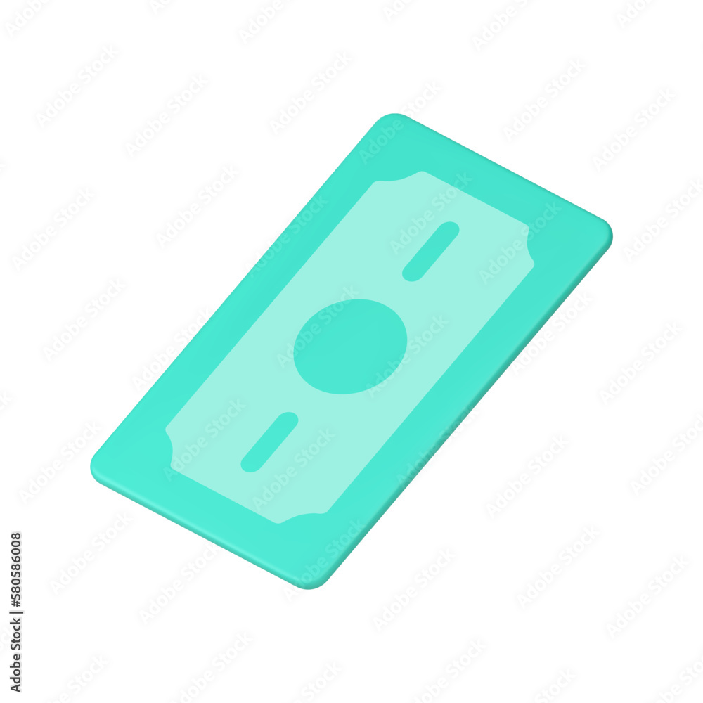 Money dollar currency exchange financial banking salary savings investment 3d icon realistic vector