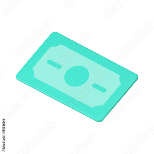 Fototapeta Naklejka Na Ścianę i Meble -  Dollar cash money banknote currency exchange commercial investment salary 3d icon realistic vector