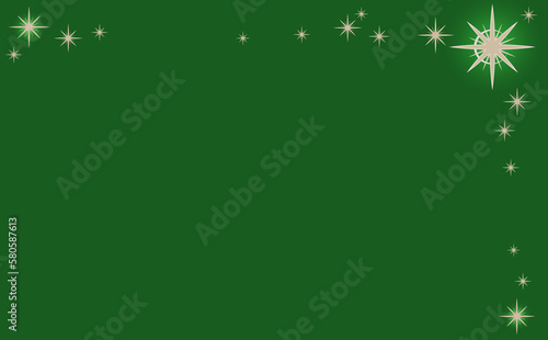 クリスマス☆イラスト素材 キラキラ星のL字フレーム・大 招待状など 緑背景 色違い・差分あり
