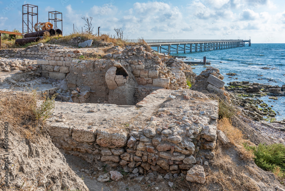 Archaeological excavation in the village of Shabla. Ruins of the ancient city of Caria