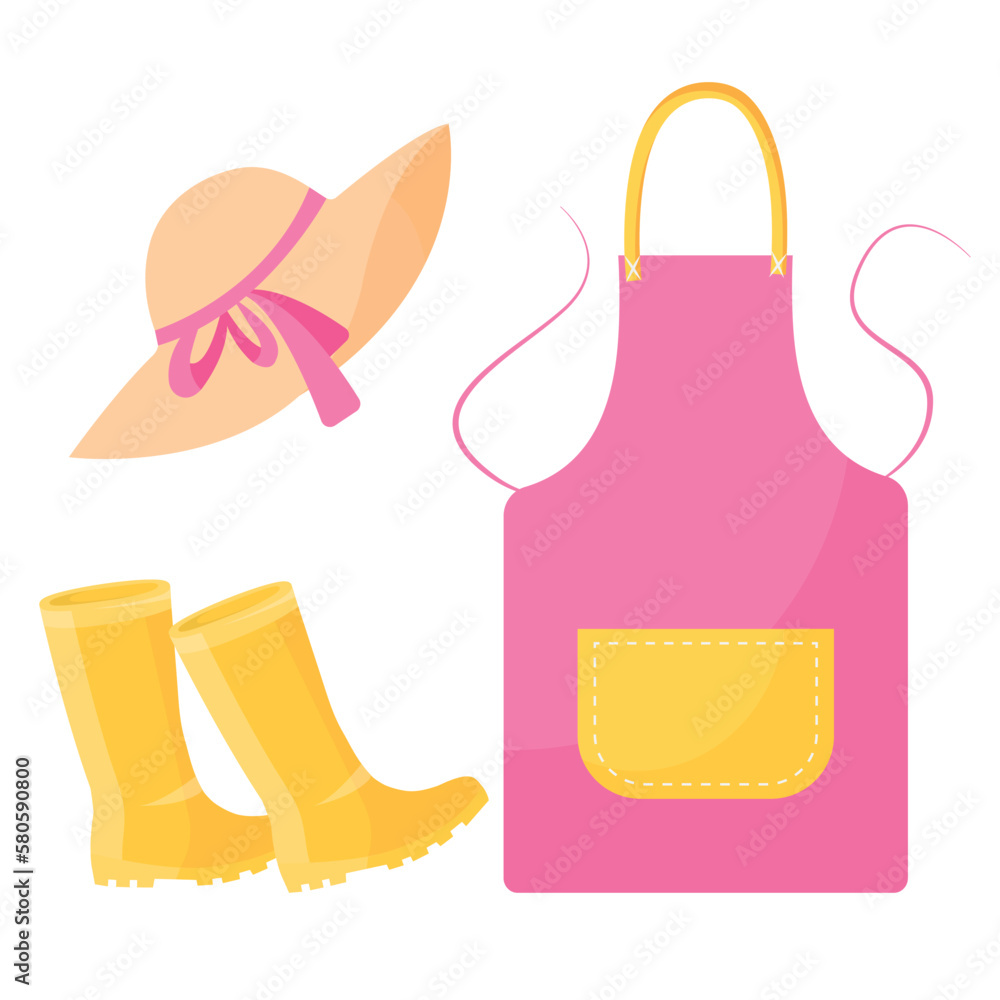 Vector cartoon set with garden objects and tools. The concept of caring for seedlings and vegetable garden. Farm work. Elements for your design. Vector cartoon set with garden objects and tools. The concept of caring for seedlings and vegetable garden. Farm work. Elements for your design.