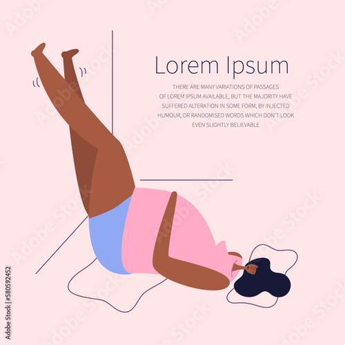 The pregnancy woman relax, elevating feet to reduce swelling. New mom has got symptoms, swollen foot, swelling,  ankle, foot, edema. She has discomfort, back pain, distress during pregnancy.