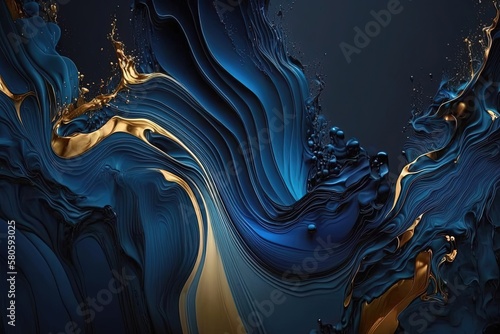 Abstract background design featuring a gradient of shades of blue. Smooth and elegant design, modern and minimalist, soothing and calming, evoking feelings of serenity and peace. Generative AI