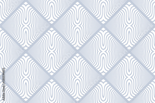 Abstract Seamless Geometric Checked Pattern. Striped Wavy Lines Texture.