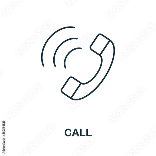 Call line icon. Monochrome simple Call outlineicon for templates, web design and infographics photo