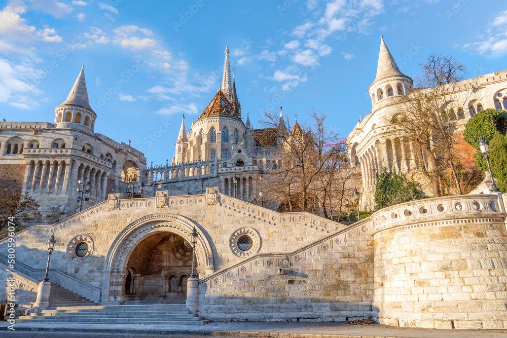 Fisherman Bastion on the Buda Castle hill in Budapest, Hungary