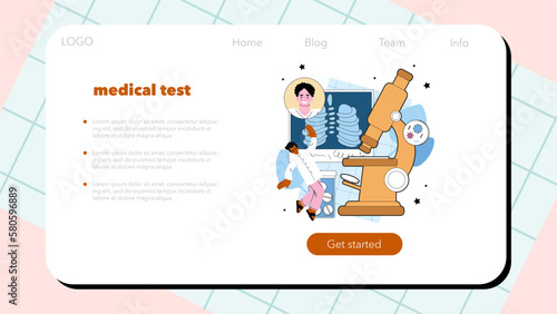 Tuberculosis specialist web banner or landing page. Human pulmonary