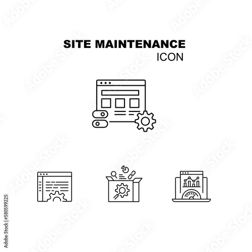 Website Maintenance Icon. Keeping Your Site Running Smoothly. Vector editable stroke and color.