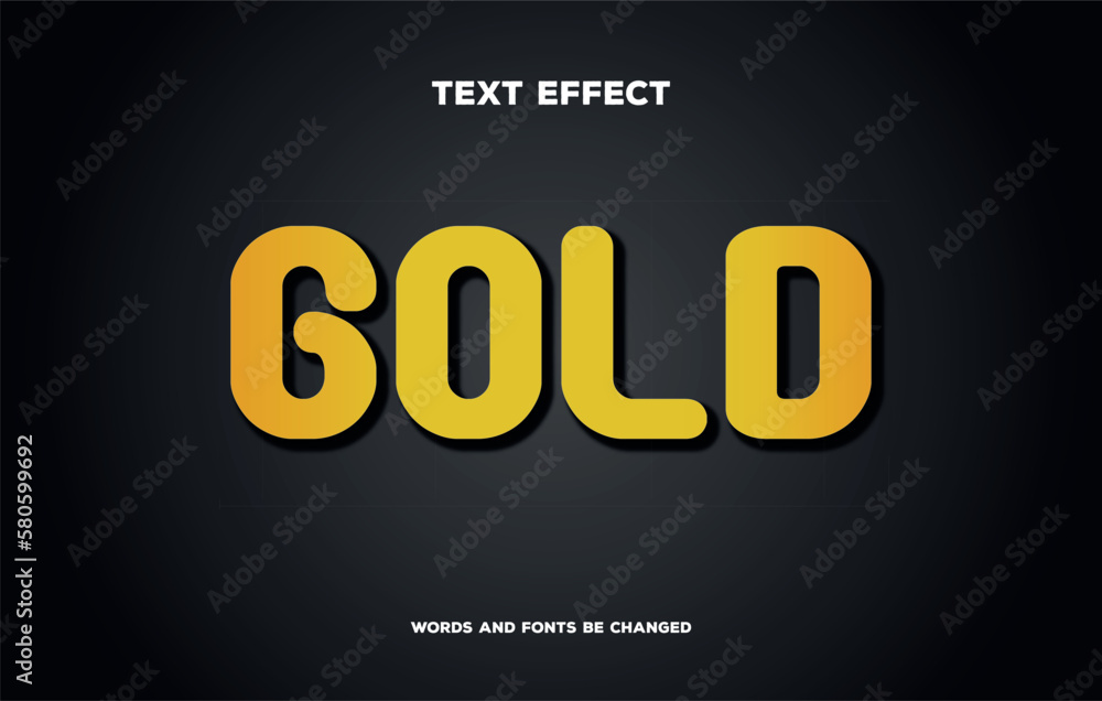 Free vector editable text with gold color