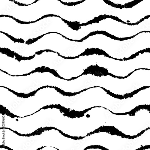 Parallel Wavy Inky Pattern on Blotting Paper
