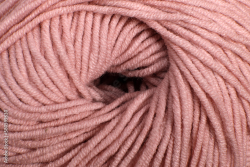 beige threads of wool macro close-up
