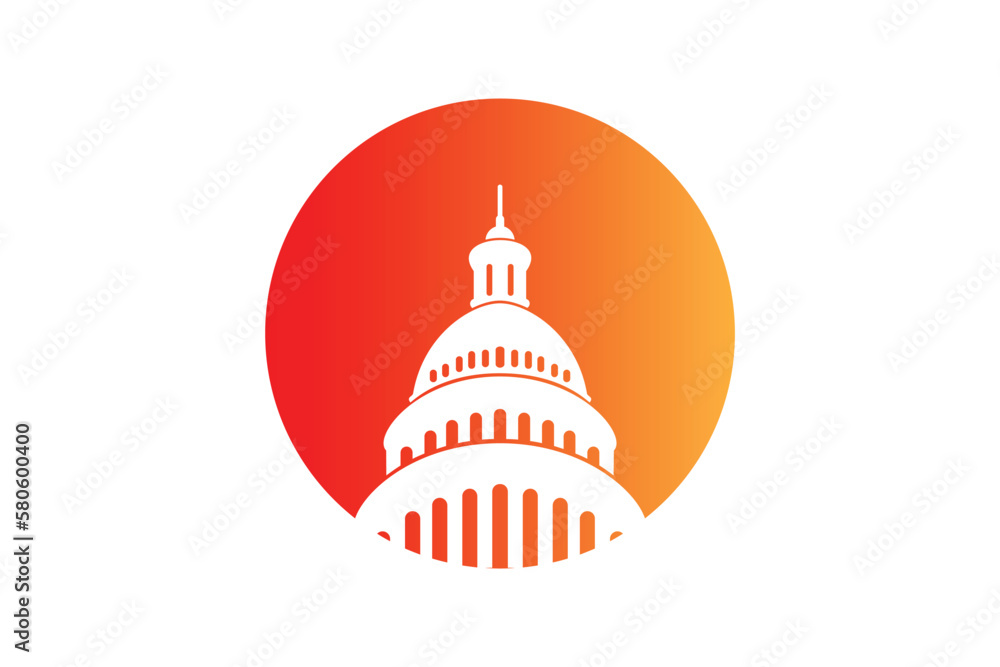 Capitol building logo design vector template