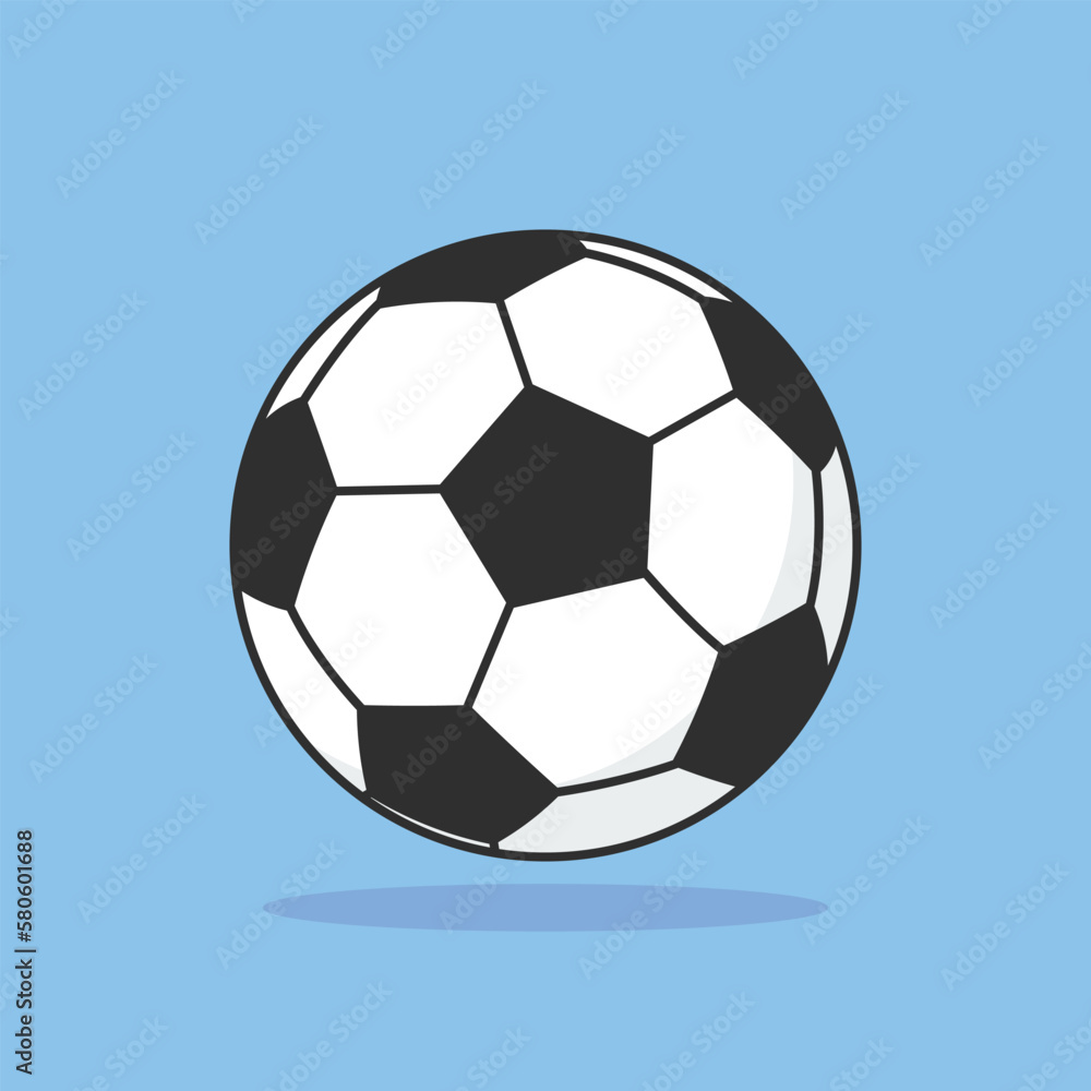 Cute soccer ball cartoon icon vector illustration. Sports icon concept illustration Cute soccer ball cartoon icon vector illustration. Sports icon concept illustration