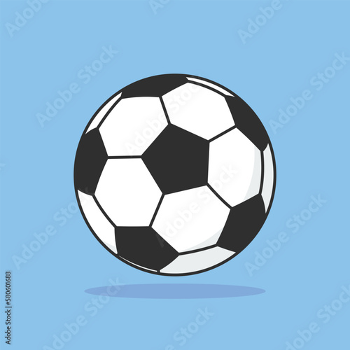 Cute soccer ball cartoon icon vector illustration. Sports icon concept illustration