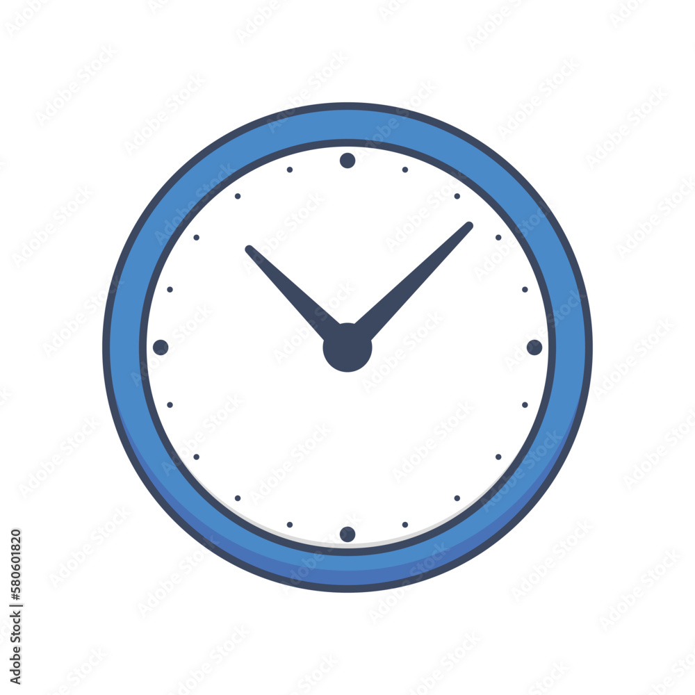 Minimalist cute wall clock cartoon icon vector. Office furniture and interior symbol stock vector illustration. Minimalist cute wall clock cartoon icon vector. Office furniture and interior symbol stock vector illustration.