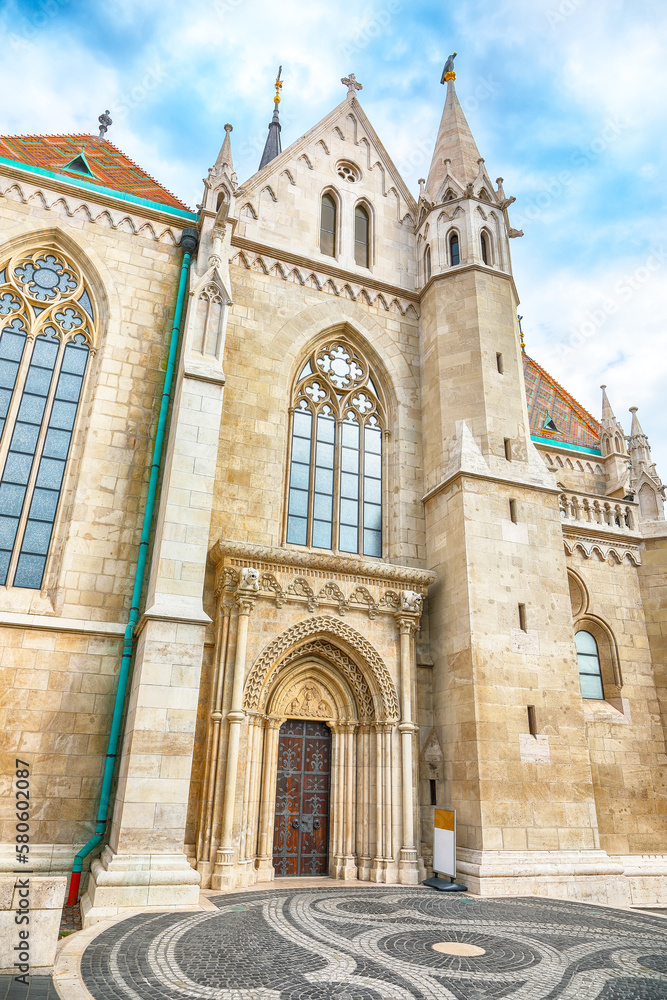 Fototapeta premium Stunning Matthias Church in Budapest, Hungary. Roman Catholic church in the Gothic styl