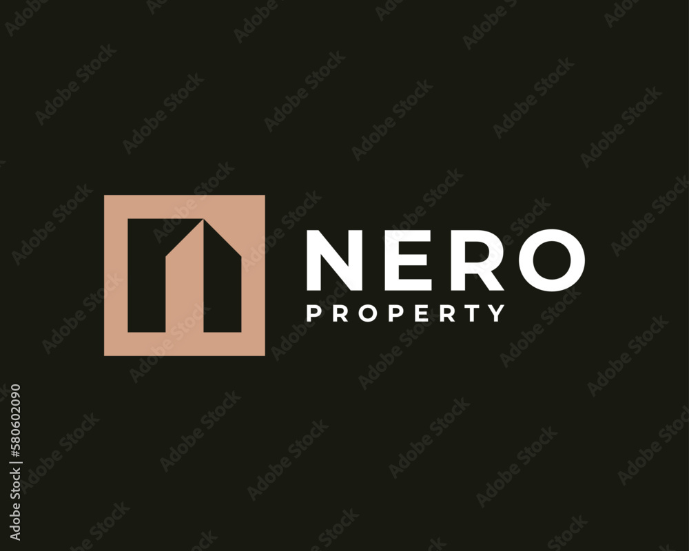 Fototapeta premium Letter N Initials Monogram Abstract Building Architecture Construction Property Vector Logo Design