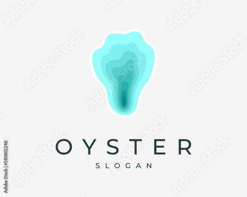 Oyster Shell Scallop Pearl Mussel Bivalve Clam Abstract Luxury Pastel Colorful Vector Logo Design