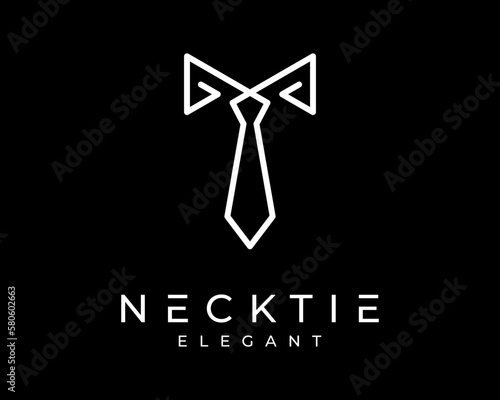 Necktie Tie Cravat Collar Suit Clothes Fashionable Elegant Luxury Simple Minimal Vector Logo Design