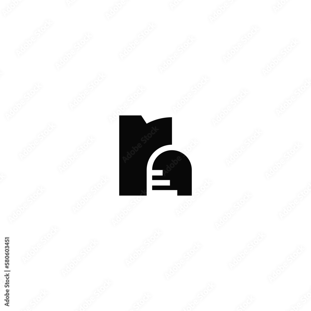 Letter R combination with room door. Logo design. Letter R combination with room door. Logo design.
