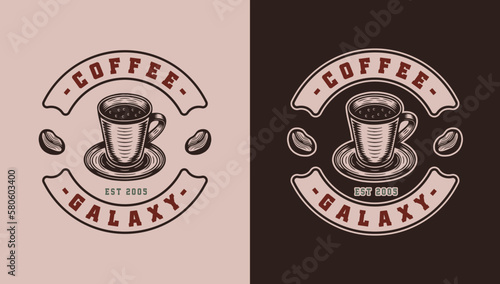 Set of vintage retro coffee emblem, logo, badge, label. mark, poster or print. Monochrome Graphic Art. .