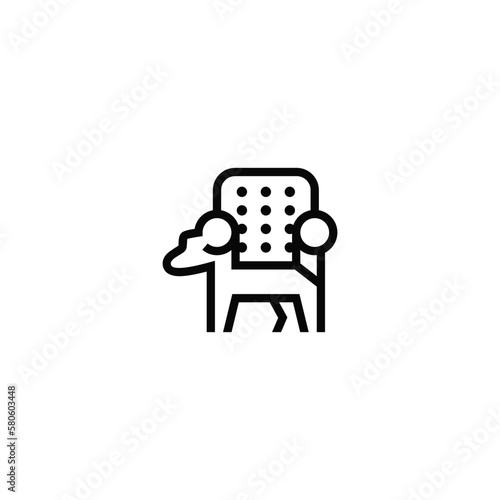 Armchair and mountain sheep. Logo combination design. © Vector Ace