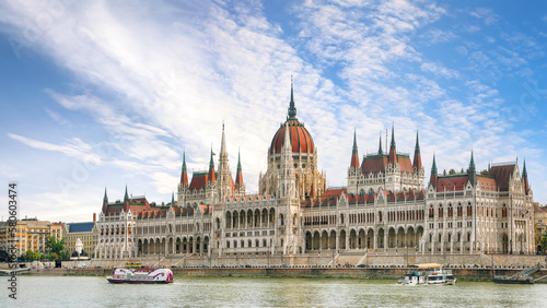 Fabulous scene with Hungarian Parliament at daytime.