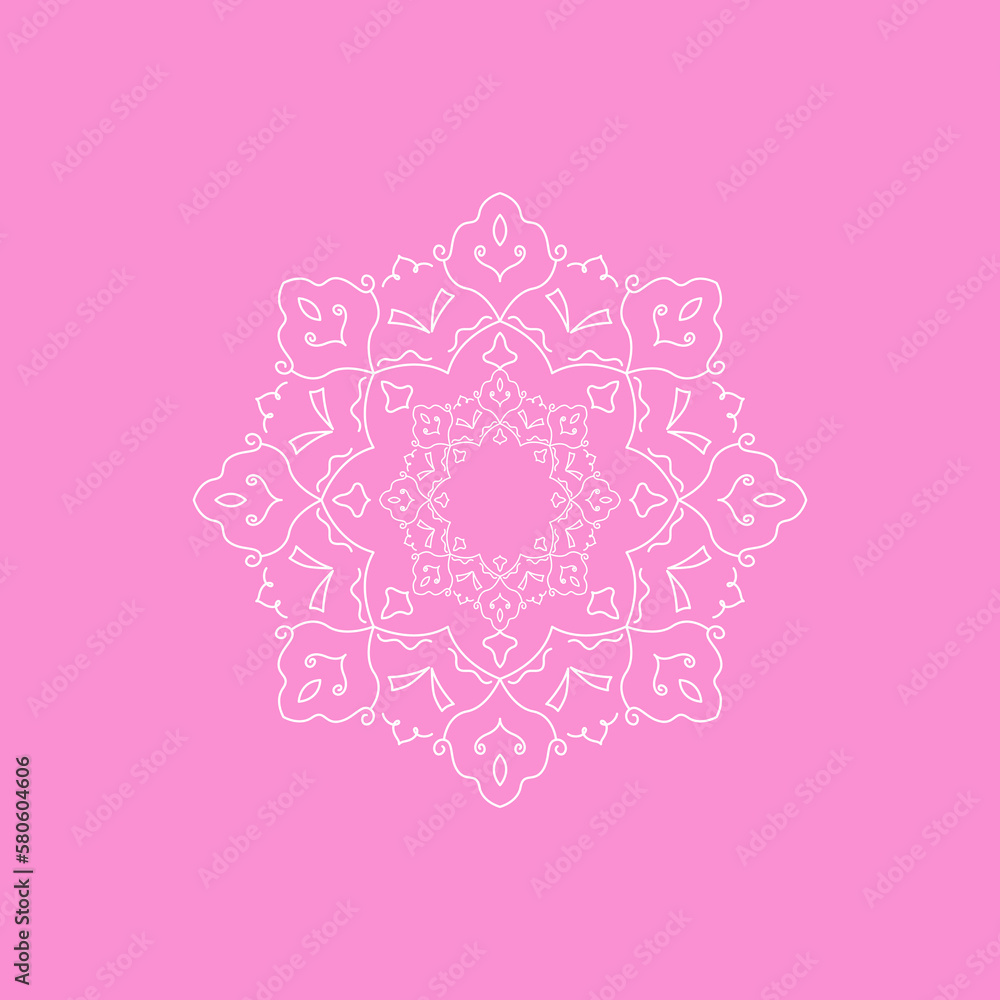 Ornamental Mandala Sign, Symbol, Logo isolated on White Ornamental Mandala Sign, Symbol, Logo isolated on White
