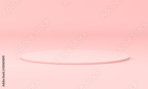 Round podium slim platform 3d stage foundation award arena product promo presentation vector