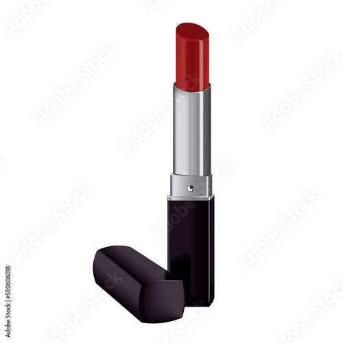 vector illustration of the red lipstick on the white background isolated.