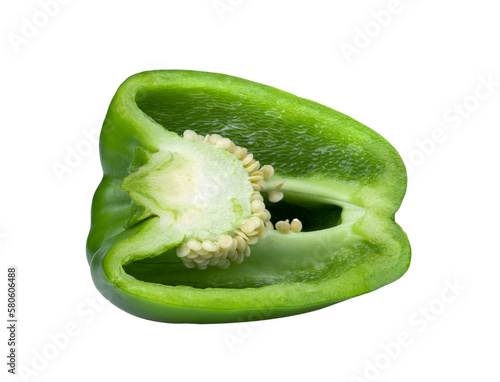 half green pepper on transparent png