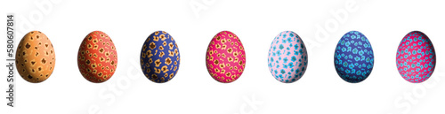 easter eggs decorated leopard print pattern