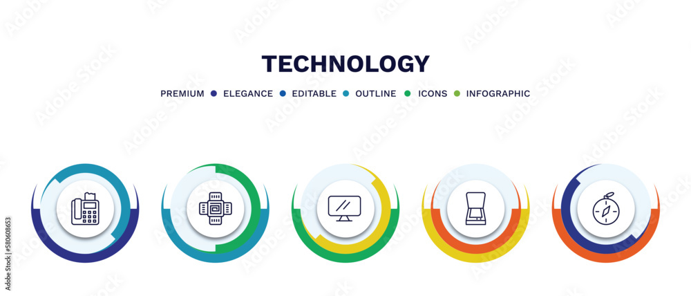 set of technology thin line icons. technology outline icons with infographic template. linear icons such as telephone with fax, naensor, simple screen, scanner with cover, basic compass vector. set of technology thin line icons. technology outline icons with infographic template. linear icons such as telephone with fax, naensor, simple screen, scanner with cover, basic compass vector.