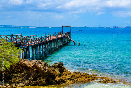 Wallpaper Mural Old wooden pier at the Prison island. Zanzibar, Tanzania Torontodigital.ca