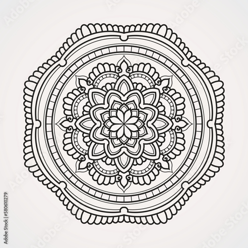 Photography Flower mandalas of beautiful hexagonal shape