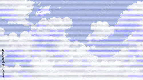 Clouds, retro engraving style. design element. vector illustration