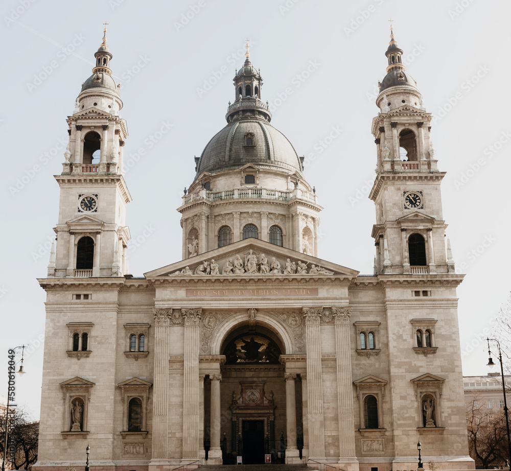 Budapest, Hungary - February 15 2023: Saint Stephen Basilica in Budapest