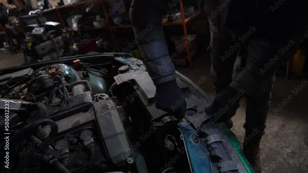 a mechanic disassembles a car to install a turbo engine tuning drift auto a mechanic disassembles a car to install a turbo engine tuning drift auto